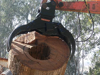 360 degree rotating hydraulic excavator grapple